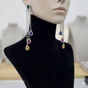 Elegant Multi-Color Drop Earrings